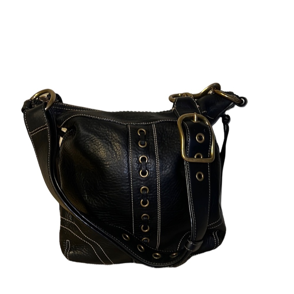 Authentic Vintage black Leather Coach crossbody /shoulder Bag F-10399 - Picture 3 of 11